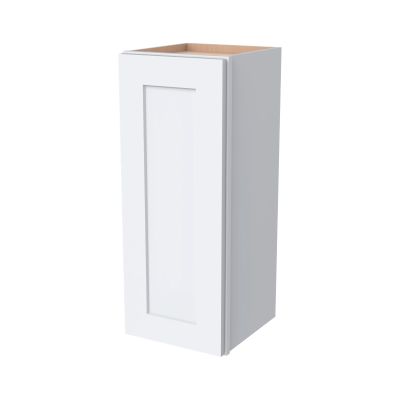 CozyHommie RTA Shaker Style Solid Wood Single Door Wall Cabinet-1 Door and 2 Shelves for Kitchen Storage, Bathroom, Medicine Cabinet (White 12W12D36H)