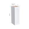 CozyHommie RTA Shaker Style Solid Wood Single Door Wall Cabinet-1 Door and 2 Shelves for Kitchen Storage, Bathroom, Medicine Cabinet (White 12W12D36H) view 3