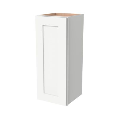 CozyHommie RTA Shaker Style Solid Wood Single Door Wall Cabinet-1 Door and 2 Shelves for Kitchen Storage, Bathroom, Medicine Cabinet (Origami White 18W12D36H)