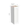 CozyHommie RTA Shaker Style Solid Wood Single Door Wall Cabinet-1 Door and 2 Shelves for Kitchen Storage, Bathroom, Medicine Cabinet (Origami White 18W12D36H) view 3