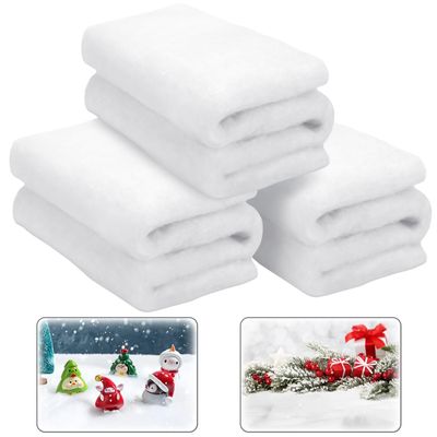 3Pcs Christmas Snow Blanket Rolls, Artificial Fluffy Snow Carpet, Decorative Snow Fiber for Christmas Village, Party Favors, and Photo Prop, 59 X 31In