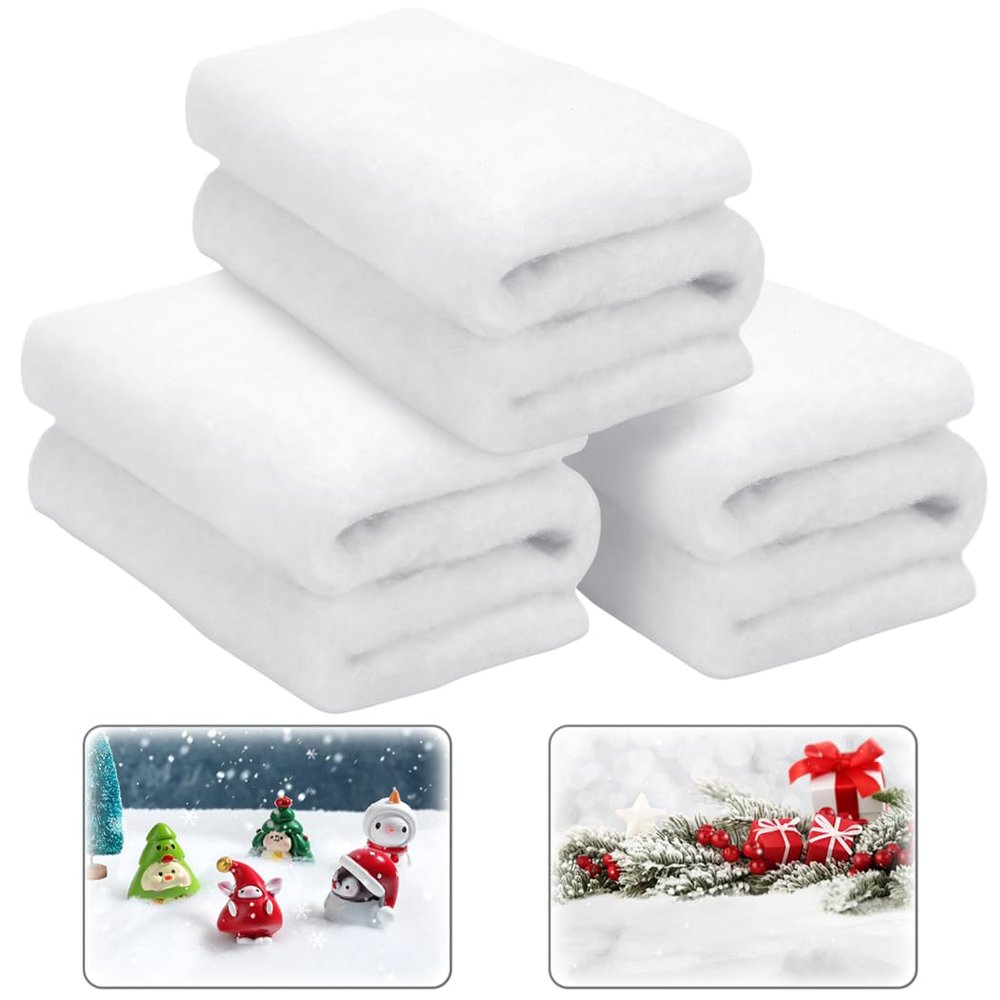 3Pcs Christmas Snow Blanket Rolls, Artificial Fluffy Snow Carpet, Decorative Snow Fiber for Christmas Village, Party Favors, and Photo Prop, 59 X 31In