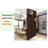 2" x 2" Solid Wood Slats Screen Partition Post, Floor to Ceiling Wall Partition Post Room Divider Adjustable Height, for Home Hotel Office Entrance, No Need to Drill, Walnut(H-150cm/60in,W-50cm/20in) view 2