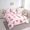 Sweet Dessert 7 Pieces Bedding Set King,Strawberry Ice-Cream Cherry Cake Bed in a Bag for Adults,Princess Bowknot French Style Pink Polka Dots Comforter Set with Sheets,Pillow Covers view 2