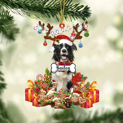 Christmas Dog Lovers - Dog Christmas Available for Border Collie Dog - Personalized Shaped Ornament, Christmas Ornament - Custom Your Dog's Name, Personalized Acrylic Dog Christmas Ornaments