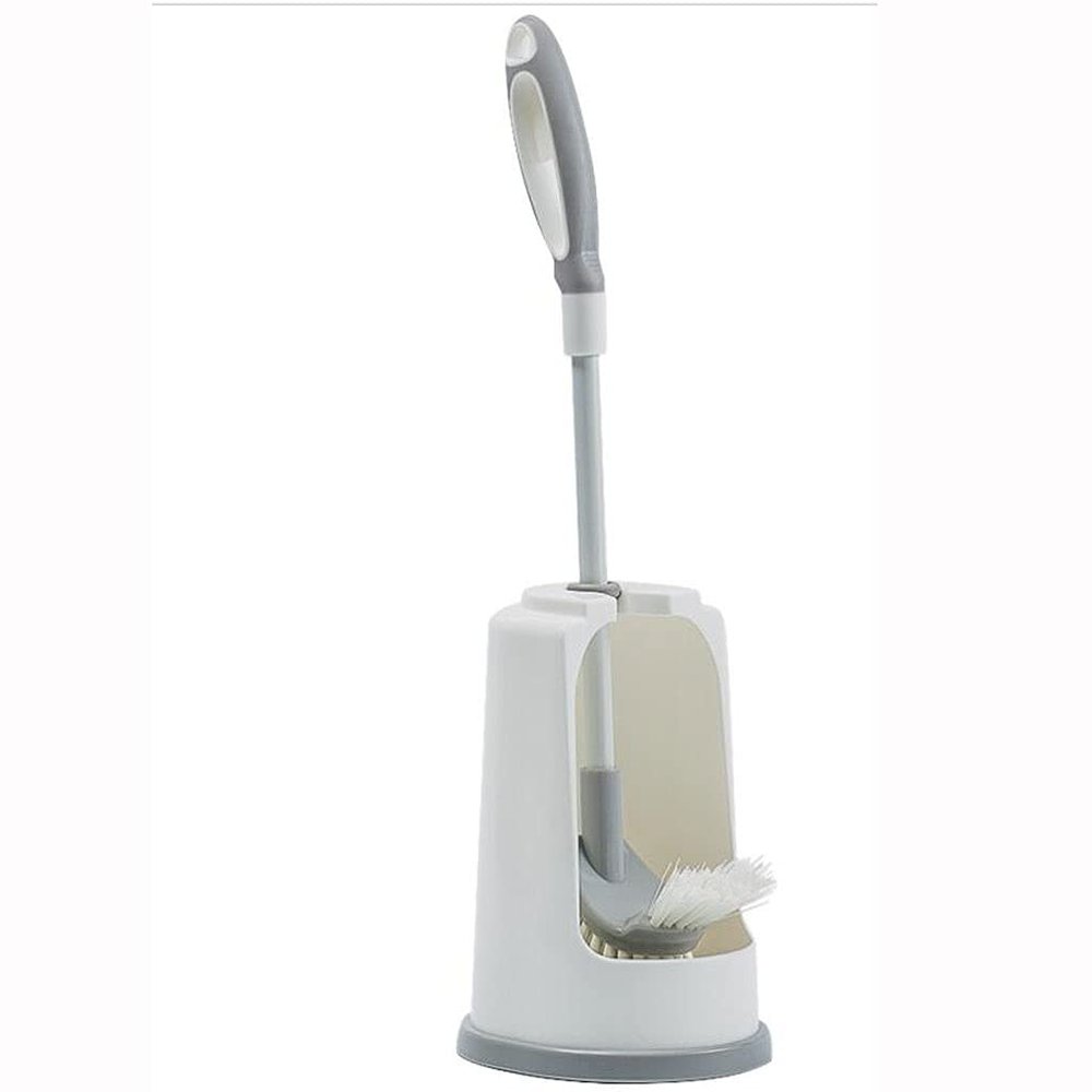Plastic Toilet BrushToilet Bowl Scrubber,Toilet Brush Toilet Brushes and Brush Holders Double Bristles Quick Dry Deep Cleaning Add Long Handle