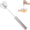 10-Inches Stainless Steel Semi - Automatic Egg Whisk for Mixing, Blending, Beating Dough, Bread, Cake Batter - Heat Resistant, Durable Wire Construction, Dishwasher Safe, Ideal for Professional Baking view 1