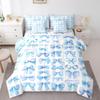 Feelyou Blue Bowknot Comforter Set 7 Pieces Dreamy Princess Style Bedding Set Full Size Bedroom Decor Girly Cute Bow Bed in a Bag Kawaii Bow-tie Bed Set with Comforter, Sheet Set, Pillowcases view 3