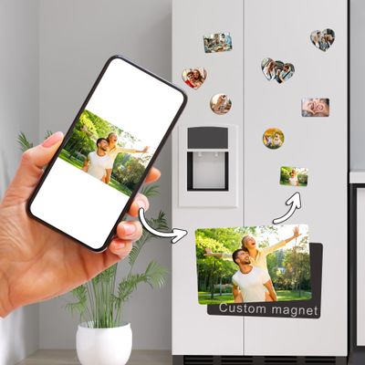Custom Magnet Print Your Photo Logo Home Decoration Fridge Refrigerator Magnets Office and Kitchen Metal Lockers Metal Furniture (Double Heart 1pcs)