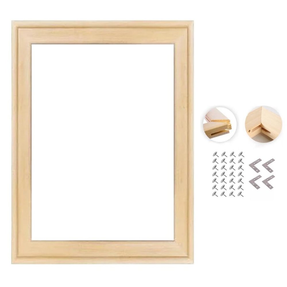 Heoaaoeh 43 x 15.7 in (110 x 40 cm) DIY Canvas Frame Kit, Solid Wooden Stretcher Bars for Gallery Wrap Oil Paintings, Prints, Poster - Easy to Assemble, Accessories Included