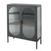 Direct Wicker Short 2-Door 3 Shelf Steel Accent Cabinet with Fluted Glass-Black view 3
