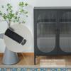 Direct Wicker Short 2-Door 3 Shelf Steel Accent Cabinet with Fluted Glass-Black view 4