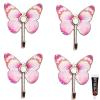 ZJkHAOJ Wall Mounted Coat Rack 4 Pack Aluminum Alloy Hook Colorful Butterfly Hook Strong Self-Adhesive Coat Hook for Wall Suitable for Bathroom Kitchen Towel Bedroom Door Hook (NO.50)(Pink) view 1