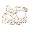 AHANDMAKER Just Engaged Wooden Sign, Diamond Ring Engagement Decorative Sign, Wood Letters Sign, Wall Hanging Photo Prop for Bachelorette Bridal Shower Engagement Party Wedding Decor, 9.29x11.8" view 1