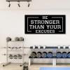 Be Stronger than Your Excuses Metal Wall Art, Metal Gym Sign, Gym Motivational Wall Art, Home Gym Wall Art, Workout Room Decor, Gifts for Fitness Lovers, Metal Gym Signs for Home Gym (White, 59"x28"|150x70cm) view 2