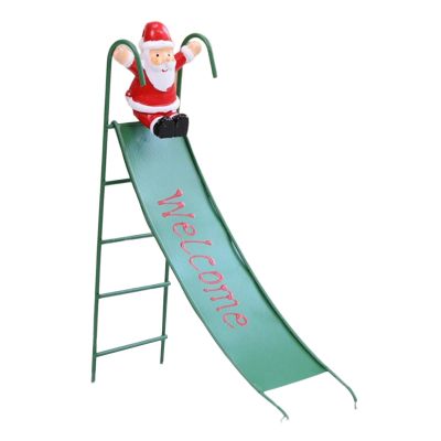 Christmas Slide Decoration - Santa Elk Slide Table Top Decorations | Iron Slide Elk Decoration | Decorative Table Ornament for Home Decor, Christmas Tabletop Crafts