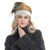 HCLYvexiria Santa Hat for Adults Light Up Christmas Hat Cottage by The Sea Xmas Hats Plush Santa Hat with LED Lights view 4