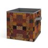 African Style Patchwork Printing Storage Basket Folding Storage Bins Fabric Cube Organizer With Handle For Closet Utility Room view 1