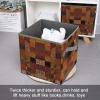 African Style Patchwork Printing Storage Basket Folding Storage Bins Fabric Cube Organizer With Handle For Closet Utility Room view 3
