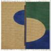 Kilim Rug 7' Square Area Rug Geometric Design Hand Surface Was Brown Blue Hand Block Printed Cotton Dhurrie 0.19" Thick Handmade Boho Indoor Outdoor Use Flatweave Rugs for Hall Room,Dining Room view 1