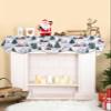ZFUNCING Seamless Christmas Tree Winter Farmhouse Mantel Scarf Fireplace Top Runner,Mantel Scarves Cover Table Runners for Home Daily Use Holiday Party Decor 70x17in,Rustic Snow Scene view 2