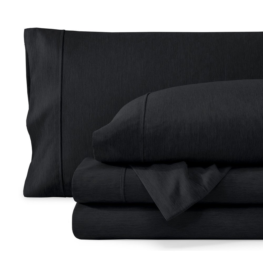 Bare Home Full Sheet Set - Luxury 1800 Ultra-Soft Microfiber Double Brushed - Deep Pockets - Easy Fit - 4 Piece Set - Bedding Sheets & Pillowcases (Full, Heathered Black)