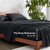 Bare Home Full Sheet Set - Luxury 1800 Ultra-Soft Microfiber Double Brushed - Deep Pockets - Easy Fit - 4 Piece Set - Bedding Sheets & Pillowcases (Full, Heathered Black) view 4