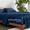 Bare Home Split Head Flex King Sheet Set - 1800 Ultra-Soft Microfiber Sheets - Double Brushed - Deep Pockets - Easy Fit - 4 Piece Set - FlexTop Bed Sheets (Split Head Flex King, Heathered Dark Blue) view 4
