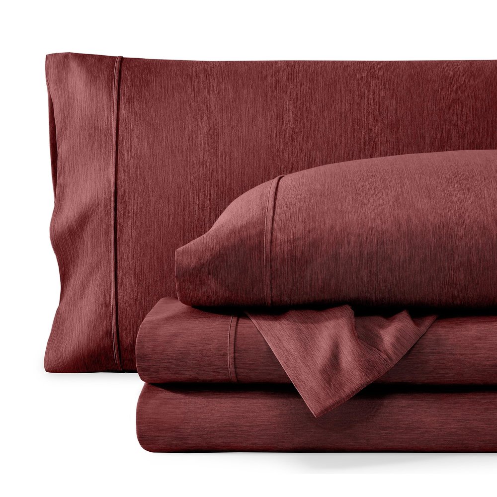 Bare Home Split Head Flex King Sheet Set - 1800 Ultra-Soft Microfiber Sheets - Double Brushed - Deep Pockets - Easy Fit - 4 Piece Set - FlexTop Bed Sheets (Split Head Flex King, Heathered Rose)