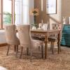 BEIDOR Khaki Velvet Dining Chairs Set of 6,Tufted Dining Chairs with Nailhead Trim,Upholstered Dining Chair with Solid Wood Legs for Kitchen,Dining Room,Living Room view 2