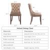 BEIDOR Khaki Velvet Dining Chairs Set of 6,Tufted Dining Chairs with Nailhead Trim,Upholstered Dining Chair with Solid Wood Legs for Kitchen,Dining Room,Living Room view 3