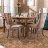 BEIDOR Khaki Velvet Dining Chairs Set of 6,Tufted Dining Chairs with Nailhead Trim,Upholstered Dining Chair with Solid Wood Legs for Kitchen,Dining Room,Living Room view 4