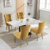 BEIDOR Golden Velvet Dining Chairs Set of 6,Tufted Dining Chairs with Nailhead Trim,Upholstered Dining Chair with Gold Metal Legs for Kitchen,Dining Room,Living Room view 2
