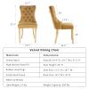 BEIDOR Golden Velvet Dining Chairs Set of 6,Tufted Dining Chairs with Nailhead Trim,Upholstered Dining Chair with Gold Metal Legs for Kitchen,Dining Room,Living Room view 3
