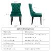 BEIDOR Green Velvet Dining Chairs Set of 6,Tufted Dining Chairs with Nailhead Trim,Upholstered Dining Chair with Black Wood Legs for Kitchen,Dining Room,Living Room view 3