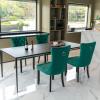 BEIDOR Green Velvet Dining Chairs Set of 6,Tufted Dining Chairs with Nailhead Trim,Upholstered Dining Chair with Black Wood Legs for Kitchen,Dining Room,Living Room view 4