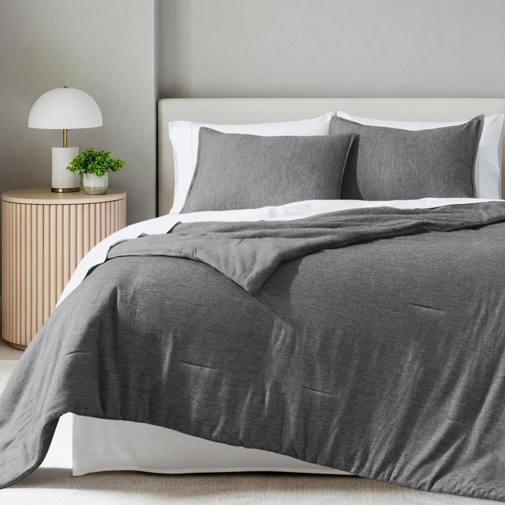 Bare Home Comforter Set - Twin/Twin Extra Long - Ultra-Soft - Goose Down Alternative - Premium 1800 Series - All Season Warmth Comforter (Twin/Twin XL, Heathered Grey)