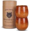 BearSkill Handcrafted Whiskey Enhancing Wooden Tumbler, Bourbon Drinking Glass Bourbon Gifts for Men - Wooden Old Fashioned Glass | Great Whiskey Gifts for Men (2 Pack) view 1