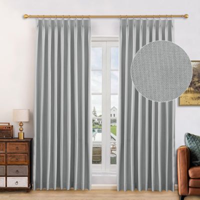 DotheDrape 100% Blackout Curtains Pinch Pleated Curtains for Bedroom, Living Room, 40 Width 108 Inch Long 1 Panel, Blue Gray