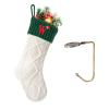 VRFASHION Christmas Stockings with Initials, Letter W Embroidered Xmas Stocking, 18" Large Monogram Knitted Xmas Stocking, Christmas Party Fireplace Family Hanging Stocking Decoration 1Pcs White-Green view 1