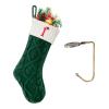 VRFASHION Christmas Stockings with Initials, Letter I Embroidered Xmas Stocking, 18" Large Monogram Knitted Xmas Stocking, Christmas Party Fireplace Family Hanging Stocking Decoration 1Pcs Green-White view 1