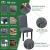 Sufdari Dining Room Chair Covers Set of 6, Gray Chair Covers for Dining Chairs, Non-Slip Spandex Kitchen Parsons Chair Covers, Stretch Dining Chair Slipcovers for Dining Room, Hotel (Extra Large) view 4