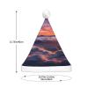 HCLYvexiria Santa Hat for Adults Light Up Christmas Hat Sunrise Clouds Xmas Hats Plush Santa Hat with LED Lights view 2