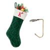 VRFASHION Christmas Stockings with Initials, Letter K Embroidered Xmas Stocking, 18" Large Monogram Knitted Xmas Stocking, Christmas Party Fireplace Family Hanging Stocking Decoration 1Pcs Green-White view 1