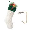 VRFASHION Christmas Stockings with Initials, Letter I Embroidered Xmas Stocking, 18" Large Monogram Knitted Xmas Stocking, Christmas Party Fireplace Family Hanging Stocking Decoration 1Pcs White-Green view 1
