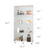 KUVADAZ Glass Display Cabinet, Glass Cabinet with 4 Shelves and Lock, 2-Door Floor Standing Curio Cabinets, Clear Bookshelf Collection Display Case for Living Room Bedroom Office (White) view 2