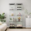KUVADAZ Glass Display Cabinet, Glass Cabinet with 4 Shelves and Lock, 1-Door Floor Standing Curio Cabinets, Clear Bookshelf Collection Display Case for Living Room Bedroom Office (Black) view 1