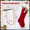 VRFASHION Christmas Stockings with Initials, Letter I Embroidered Xmas Stockings, 18" Large Monogram Knitted Xmas Stocking, Christmas Party Fireplace Family Hanging Stocking Decorations(1 Pack, White) view 2