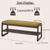 Shoe Rack Bench, 2 Tier Solid Wooden Entryway Bench(Olive Green, 39.4") view 2