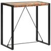 GROSERY Bar Table 43.3"x23.6"x43.3" Solid Reclaimed Wood,Industrial Kitchen Bar Table: Rustic Reclaimed Wood and Steel Dining Table for Small Spaces Dining Room Tables view 1